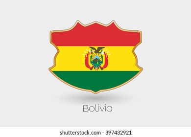 A Shield Flag Illustration of Bolivia