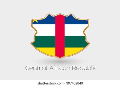 A Shield Flag Illustration of Central African Republic
