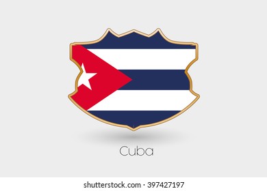 A Shield Flag Illustration of Cuba