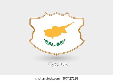 A Shield Flag Illustration of Cyprus