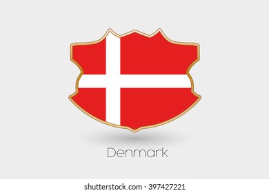 A Shield Flag Illustration of Denmark