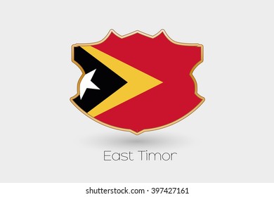 A Shield Flag Illustration of East Timor