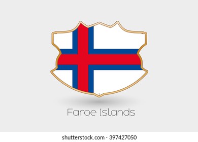 A Shield Flag Illustration of Faroe Islands