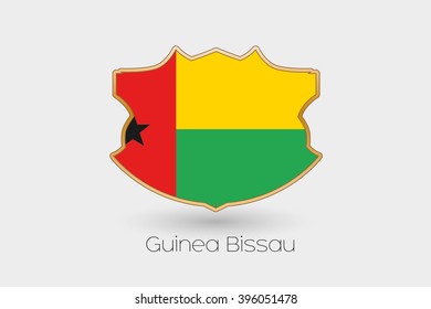 A Shield Flag Illustration of Guinea Bissau