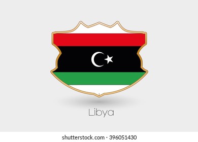 A Shield Flag Illustration of Libya