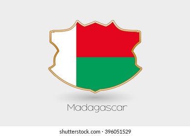 A Shield Flag Illustration of Madagascar