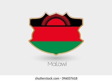 A Shield Flag Illustration of Malawi