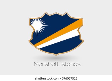 A Shield Flag Illustration of Marshall Islands