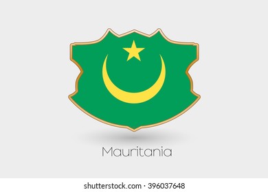 A Shield Flag Illustration of Mauritania