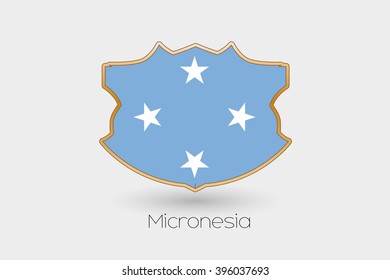 A Shield Flag Illustration of Micronesia