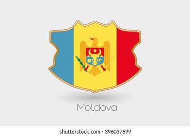 A Shield Flag Illustration of Moldova