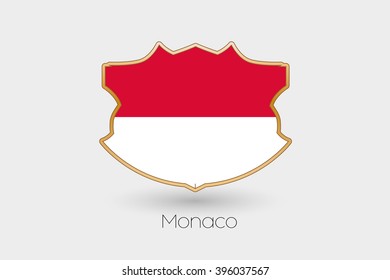 A Shield Flag Illustration of Monaco