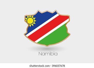 A Shield Flag Illustration of Namibia