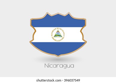 A Shield Flag Illustration of Nicaragua