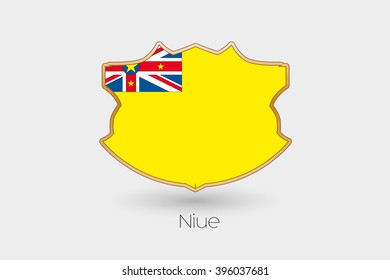 A Shield Flag Illustration of Niue
