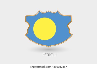 A Shield Flag Illustration of Palau