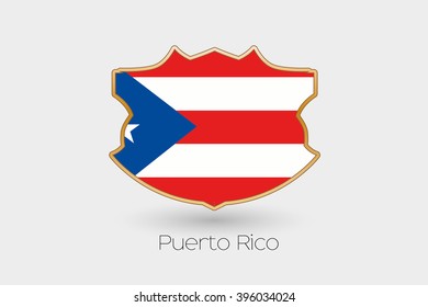 A Shield Flag Illustration of Puerto Rico