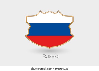 A Shield Flag Illustration of Russia