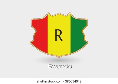 A Shield Flag Illustration of Rwanda