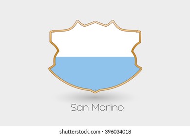 A Shield Flag Illustration of San Marino