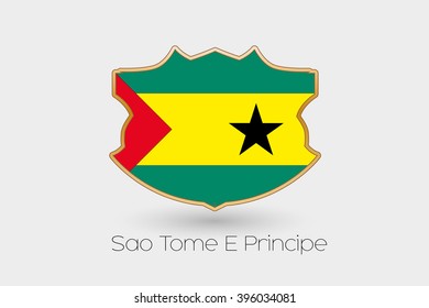 A Shield Flag Illustration of Sao Tome E Principe