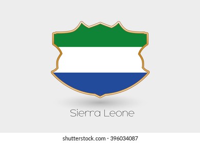 A Shield Flag Illustration of Sierra Leone