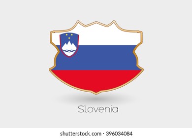 A Shield Flag Illustration of Slovenia