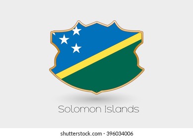 A Shield Flag Illustration of Solomon Islands