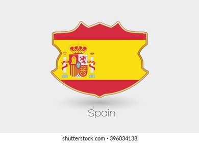 A Shield Flag Illustration of Spain