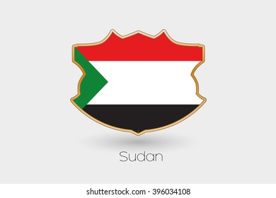 A Shield Flag Illustration of Sudan
