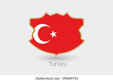 A Shield Flag Illustration of Turkey