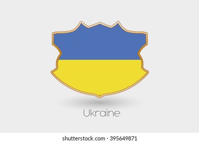 A Shield Flag Illustration of Ukraine