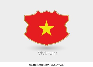 A Shield Flag Illustration of Vietnam