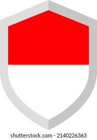 Shield with the flag of Indonesia. Vector illustration