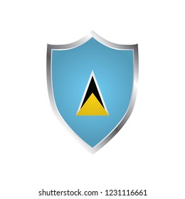 Shield with flag inside - Saint Lucia