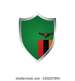 Shield with flag inside - Zambia