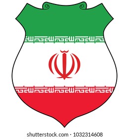 Shield with Flag of Iran - vector illustration