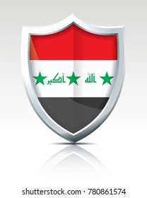 Shield with Flag of Iraq - vector illustration