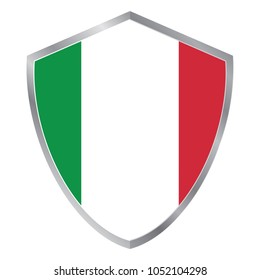 Shield with Flag of Italy. europe. vector illustration. eps10.