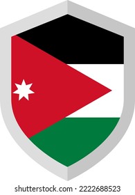 Shield with the flag of Jordan. Vector illustration