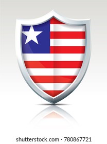 Escudo con bandera de Liberia - ilustración vectorial