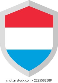 Shield with the flag of  Luxembourg. Vector illustration 