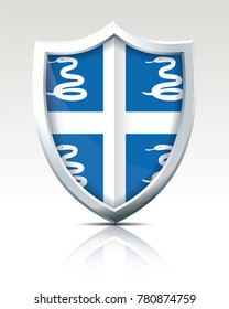 Shield with Flag of Martinique - vector illustration