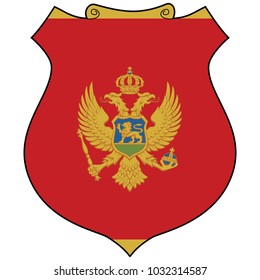 Shield with Flag of Montenegro - vector illustration