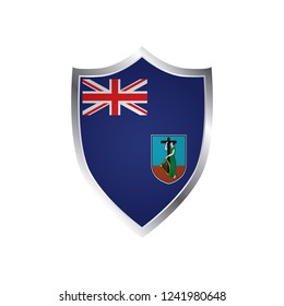 Shield with Flag of Montserrat - vector illustration
