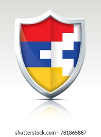 Shield with Flag of Nagorno-Karabakh Republic - vector illustration