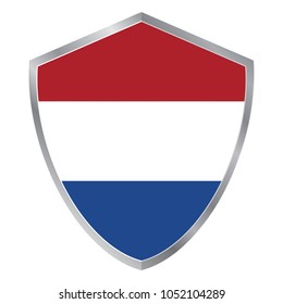Shield with Flag of Netherlands. europe. vector illustration. eps10.