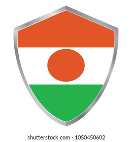 Shield with Flag of Niger. Africa. vector illustration. eps10.