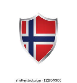 Shield with Flag of Norway. europe. vector illustration