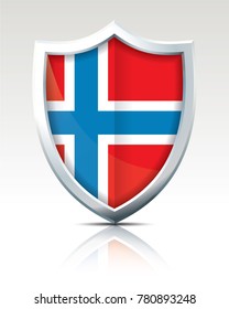 Schild mit norwegischer Flagge - Vektorgrafik